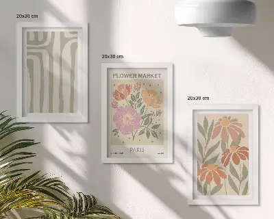 Fotowand mit botanischen Motiven im Pariser Minimalismus