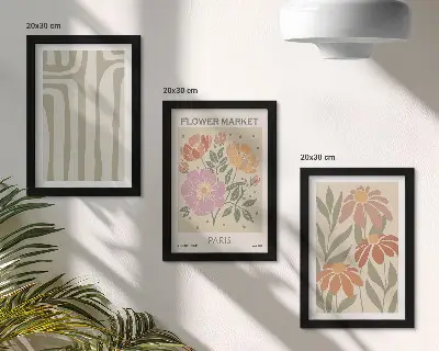 Fotowand mit botanischen Motiven im Pariser Minimalismus