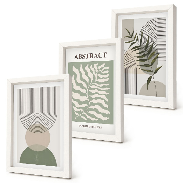 Bilderwand Botanische Abstraktionen im rustikalen Boho-Stil
