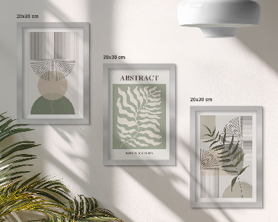 Bilderwand Botanische Abstraktionen im rustikalen Boho-Stil