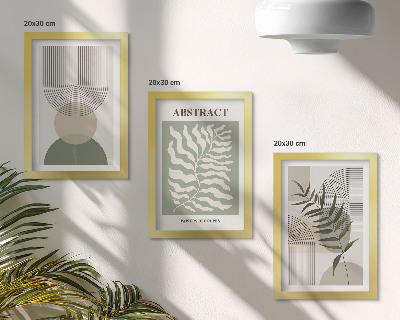 Bilderwand Botanische Abstraktionen im rustikalen Boho-Stil
