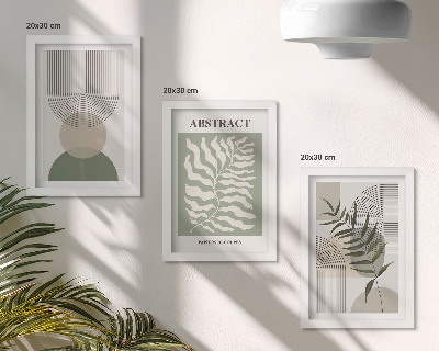 Bilderwand Botanische Abstraktionen im rustikalen Boho-Stil