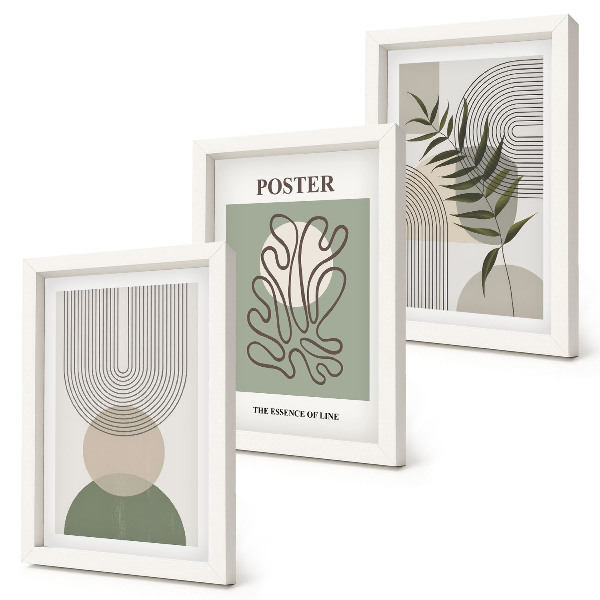 Bilderset mit rahmen Poster mit geometrischen, abstrakten botanischen Mustern