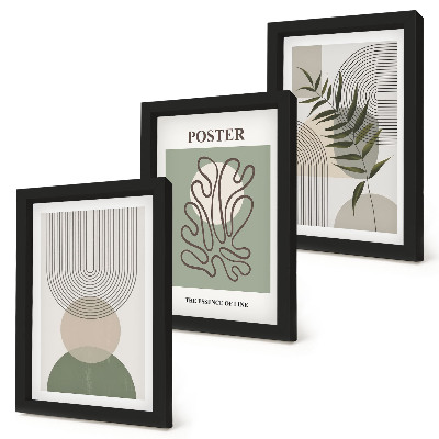 Bilderset mit rahmen Poster mit geometrischen, abstrakten botanischen Mustern