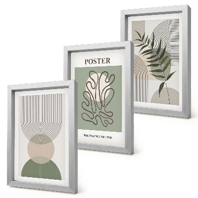 Bilderset mit rahmen Poster mit geometrischen, abstrakten botanischen Mustern