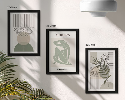 Fotowand Stilvolle Grafiken mit abstrakten Formen und Pflanzen