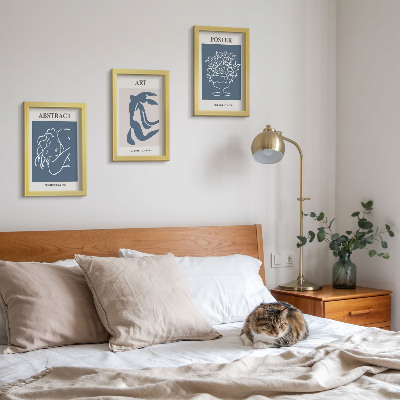 Bilderset mit rahmen Matisses stilvolle abstrakte Muster mit Figuren und Blumen