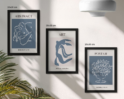 Bilderset mit rahmen Matisses stilvolle abstrakte Muster mit Figuren und Blumen