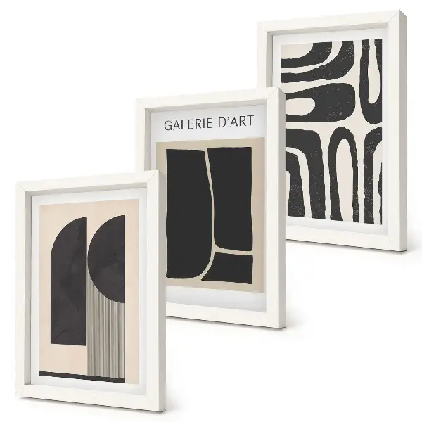 Abstrakte Formen Poster minimalistisches Bilderset mit Rahmen