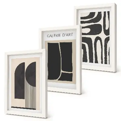 Abstrakte Formen Poster minimalistisches Bilderset mit Rahmen