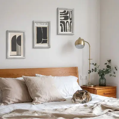 Abstrakte Formen Poster minimalistisches Bilderset mit Rahmen