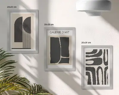Abstrakte Formen Poster minimalistisches Bilderset mit Rahmen