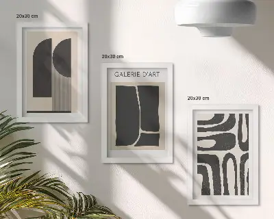 Abstrakte Formen Poster minimalistisches Bilderset mit Rahmen