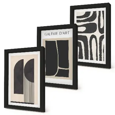 Abstrakte Formen Poster minimalistisches Bilderset mit Rahmen