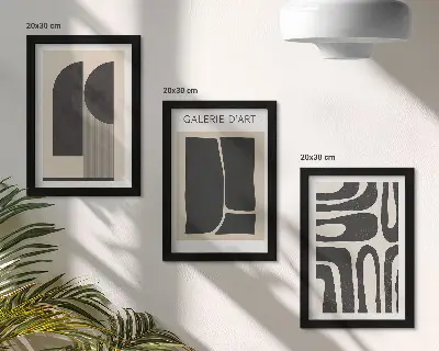 Abstrakte Formen Poster minimalistisches Bilderset mit Rahmen