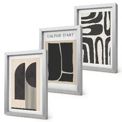 Abstrakte Formen Poster minimalistisches Bilderset mit Rahmen