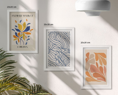 Bilderset mit rahmen Blumen im modernen Stil mit abstrakten Mustern