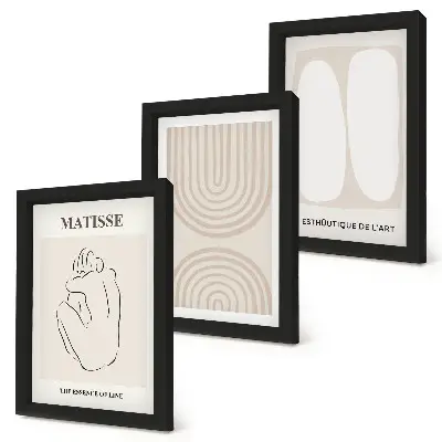 Fotowand mit stilvollen Linien und minimalistischen Formen in neutralen Tönen