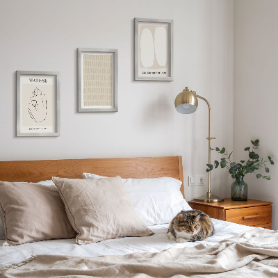 Bilderwand Linien und Formen in Beige- und Weißtönen