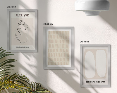 Bilderwand Linien und Formen in Beige- und Weißtönen