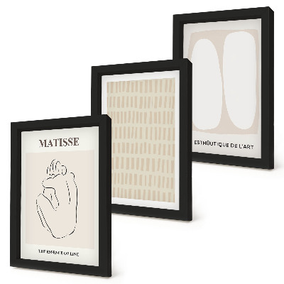 Bilderwand Linien und Formen in Beige- und Weißtönen