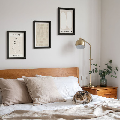 Bilderwand Linien und Formen in Beige- und Weißtönen