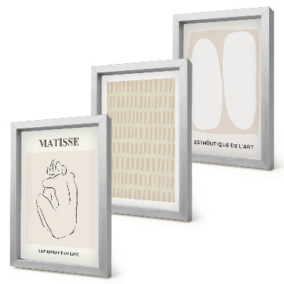 Bilderwand Linien und Formen in Beige- und Weißtönen