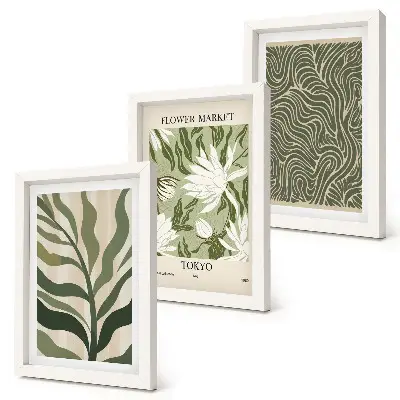 Fotowand mit Pflanzenmuster in botanischem Boho-Stil