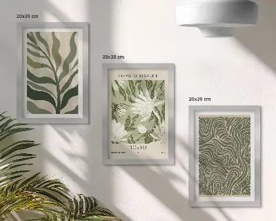 Fotowand mit Pflanzenmuster in botanischem Boho-Stil