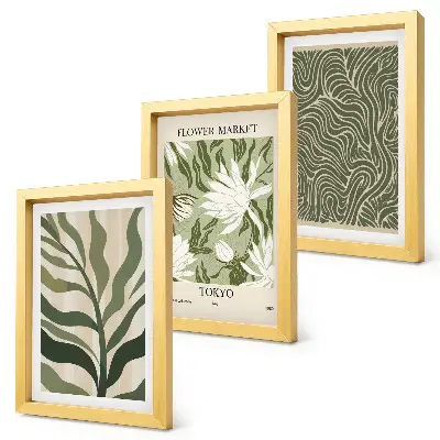 Fotowand mit Pflanzenmuster in botanischem Boho-Stil