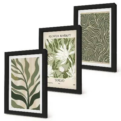 Fotowand mit Pflanzenmuster in botanischem Boho-Stil