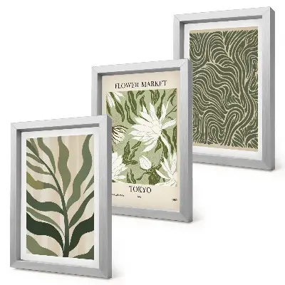 Fotowand mit Pflanzenmuster in botanischem Boho-Stil