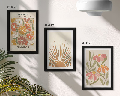 Bilderset mit rahmen Blumen in Pastellfarben im Sonnenlicht
