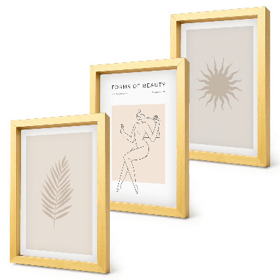 Bilderwand Eine Sammlung minimalistischer Formen und natürlicher Gestalten