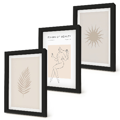 Bilderwand Eine Sammlung minimalistischer Formen und natürlicher Gestalten