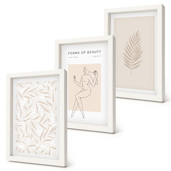 Bilderset mit rahmen Minimalistische botanische Designmotive
