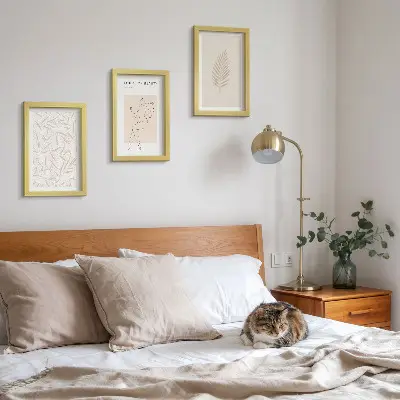 Minimalistische botanische Designmotive Bilderset mit Rahmen