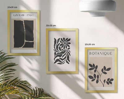 Bilderwand Abstrakte Pflanzenmuster und geometrische Formen
