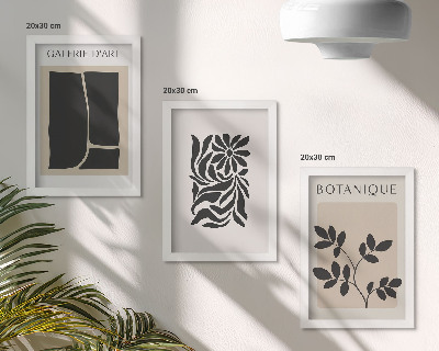 Bilderwand Abstrakte Pflanzenmuster und geometrische Formen