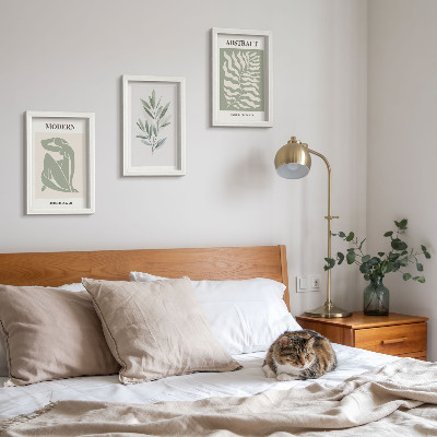 Bilderset mit rahmen Matisse-Design, Aquarell, Boho-Pflanzen