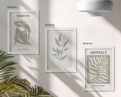 Bilderset mit rahmen Matisse-Design, Aquarell, Boho-Pflanzen