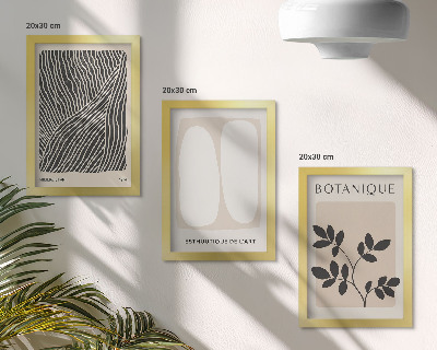 Fotowand Florale Muster und minimalistische Linien in neutralen Farben
