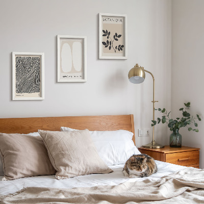 Fotowand Florale Muster und minimalistische Linien in neutralen Farben