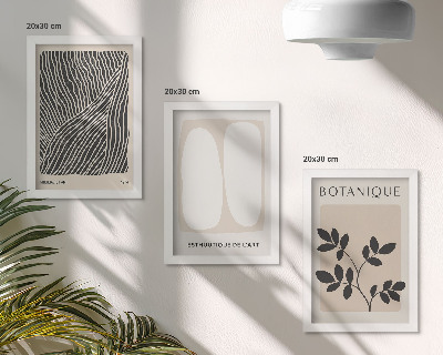 Fotowand Florale Muster und minimalistische Linien in neutralen Farben