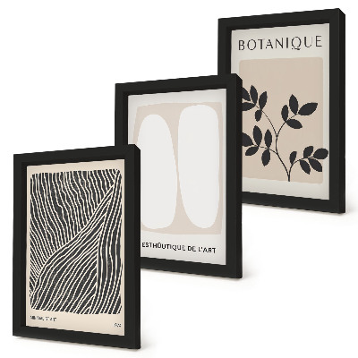 Fotowand Florale Muster und minimalistische Linien in neutralen Farben