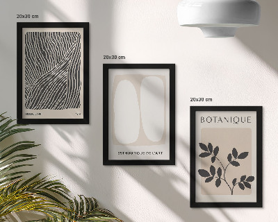 Fotowand Florale Muster und minimalistische Linien in neutralen Farben