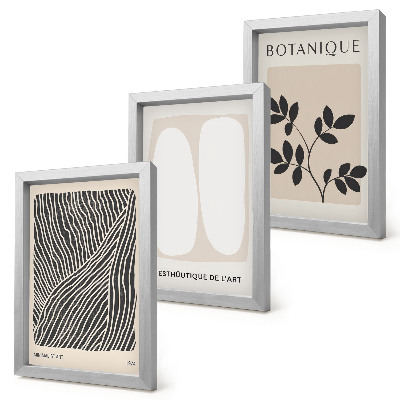 Fotowand Florale Muster und minimalistische Linien in neutralen Farben