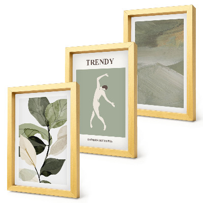 Bilderwand Pflanzenmuster mit Silhouetten und abstrakten Formen