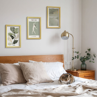 Bilderwand Pflanzenmuster mit Silhouetten und abstrakten Formen