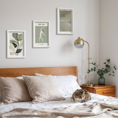 Bilderwand Pflanzenmuster mit Silhouetten und abstrakten Formen